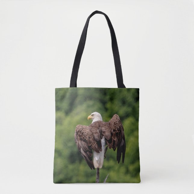 Tote Bag Aigle de Bald sur une branche (Devant)