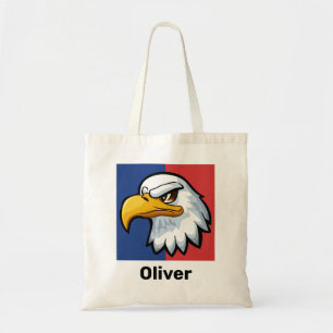Tote Bag Aigle de dessin animé patriotique personnalisé gra