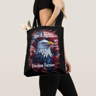 Tote Bag Aigle Drapeau Américain Liberté Étoiles Bandes Pou