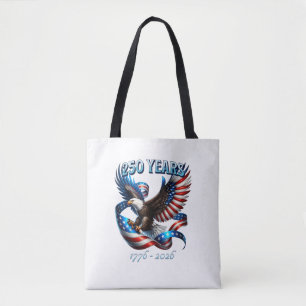 Tote Bag Aigle Patriotique et Drapeau 250 Ans 1776-2026