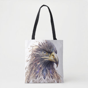 Tote Bag Aigle Portrait animal Nature Peinture faunique