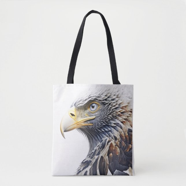 Tote Bag Aigle Portrait animal Nature Peinture faunique (Devant)