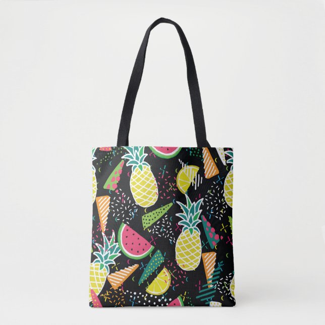 Tote Bag Aiguille de pastèque : Motif géométrique sans fil (Devant)