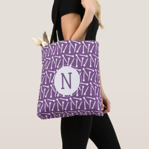 Tote Bag Aiguilles de tricot initial {Dark}