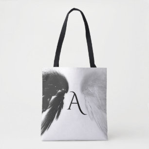 Tote Bag AILES D'ANGE Monogramme Noir + Blanc