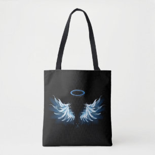 Tote Bag Ailes d'angle brillant bleu sur arrière - plan noi