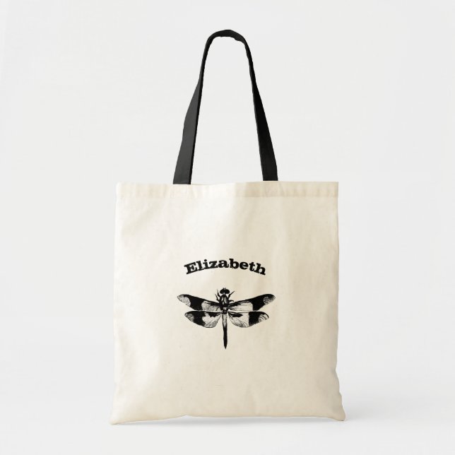 Tote Bag Ailes volantes / Dragonfly personnalisées (Devant)