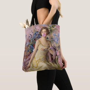 Tote Bag Ailsa Villard Flowers Bubble Gum Rose
