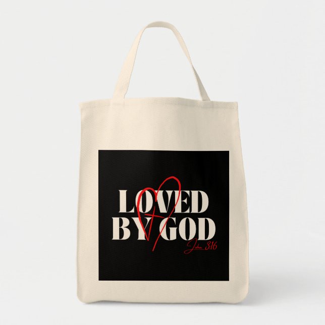 Tote Bag Aimé par Dieu - Jean 3:16 (Devant)