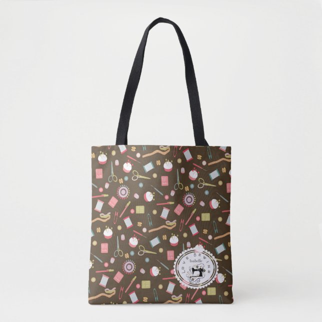 Tote Bag Aimer Accessoires de couture Brown (Devant)