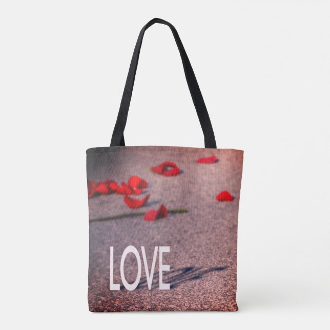 Tote Bag Aimer et pétales Roses (Dos)