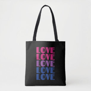 Tote Bag Aimer Texte répété LGBTQ Bisexual Pride