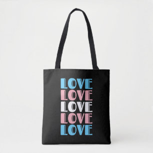Tote Bag Aimer Texte Répété LGBTQ Fierté transgenre