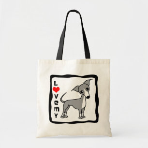 Tote Bag Aimez mon lévrier italien - gris