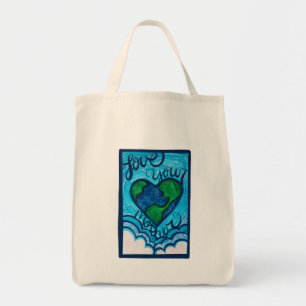 Tote Bag Aimez votre mère jour des terres coeur terre