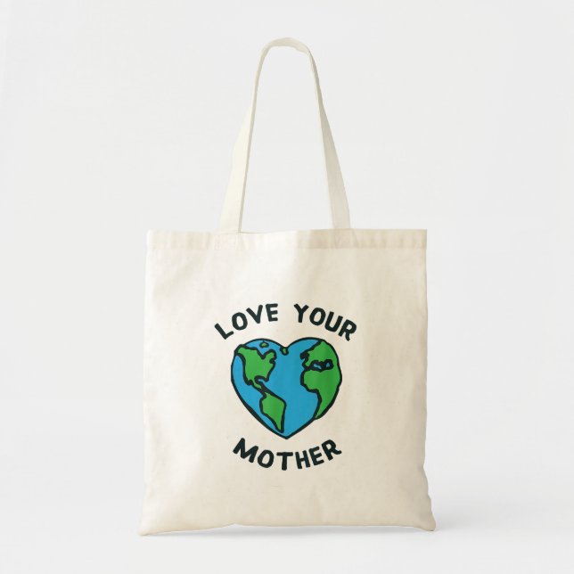 Tote Bag Aimez Votre Mère Terre Cœur (Devant)