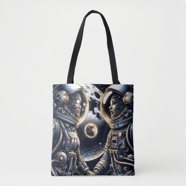 Tote Bag Aimez-vous à la Lune et retour | Astronautes (Devant)