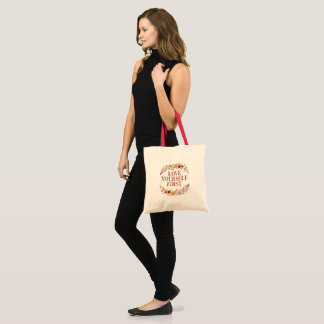 Tote Bag Aimez-Vous D'abord Floral Vintage Amour de Soi