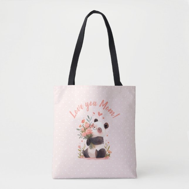 Tote Bag Aimez-vous mignon Panda Mères Jour Cadeau (Devant)