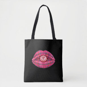Tote Bag Aimez Ye Scottish Tartan Baiser les lèvres Écosse