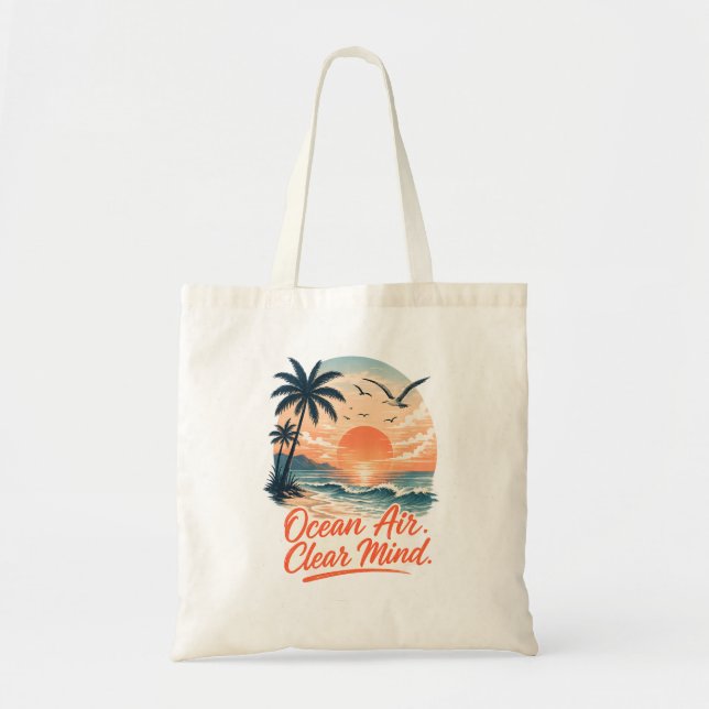 Tote Bag Air Océanique. Esprit Clair. | Soleil Couchant Vin (Devant)