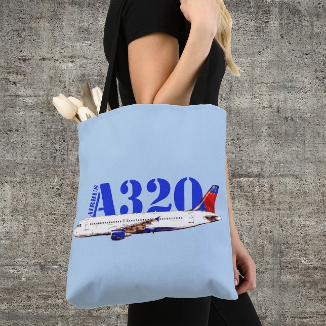 Tote Bag Airbus a320 Aéronefs Dessin d'aquarelle (Airbus a320 Airplane Watercolor drawing. Tote Bag)