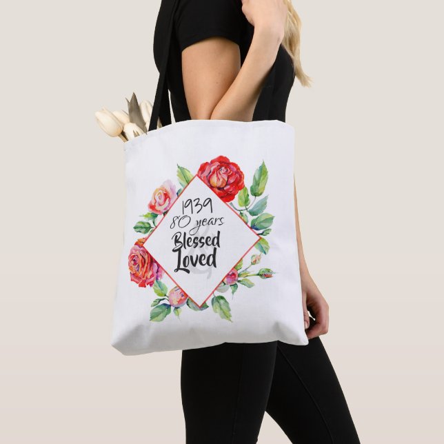 Tote Bag AJOUTER Année de naissance Âge Cadeau d'anniversai (De près)