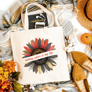 Tote Bag Ajouter des couleurs à ma vie Tournesol Inspirant