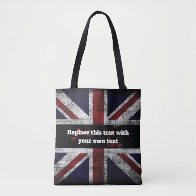 Tote Bag Ajouter du texte sur le drapeau anglais Jeu d'orei (Devant)