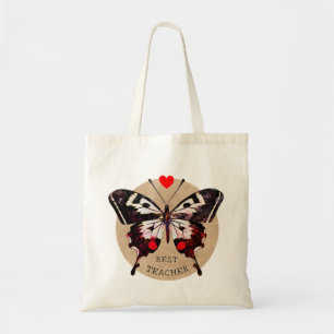 Tote Bag Ajouter le nom mignon papillon Vintage Coeur meill
