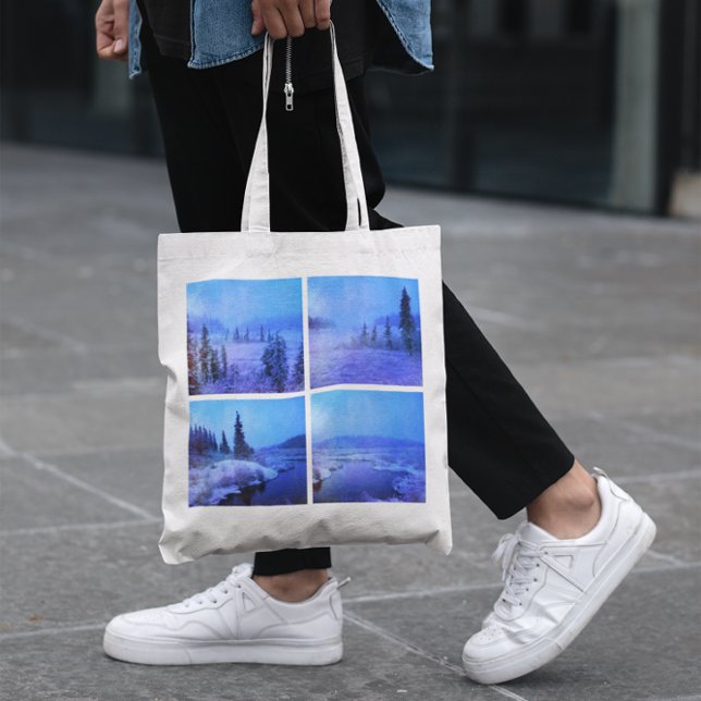 Tote Bag Ajouter quatre photos carrées (Create Your Own Photo Tote Bag)