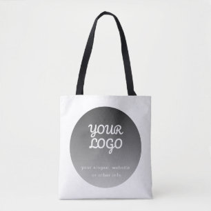 Tote Bag Ajouter un logo Bordure blanche gris foncé