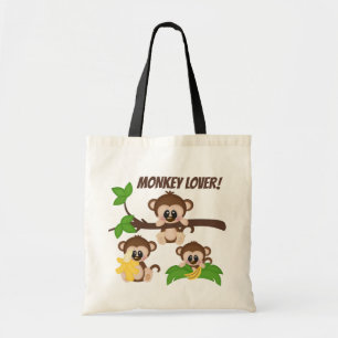 Tote Bag Ajouter un message de nom jungle singe amant