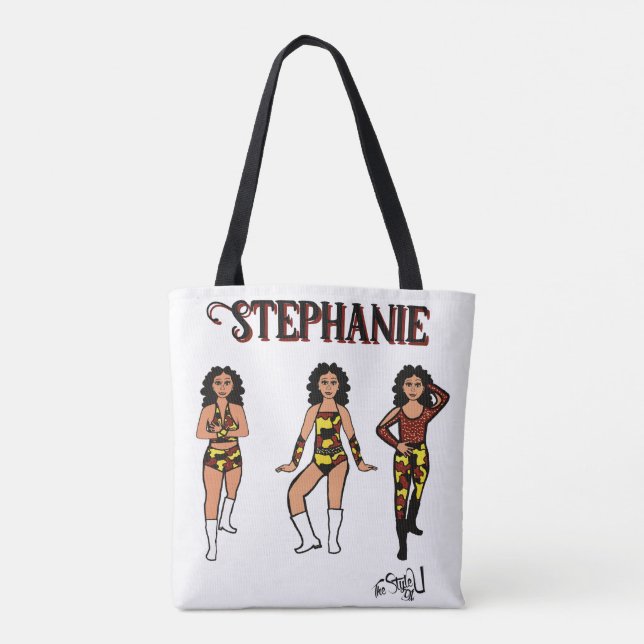 Tote Bag Ajouter un nom Danseur Rouge Jaune Camo #2 (Dos)