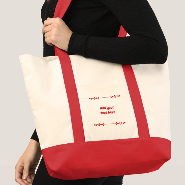 Tote Bag Ajouter un nom en texte rouge (Créateur téléchargé)