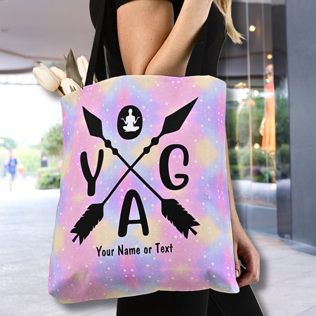Tote Bag Ajouter un nom ou un texte Yoga Boho Flèches Paste (Créateur téléchargé)