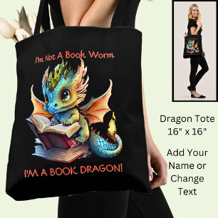 Tote Bag Ajouter un nom Texte - Pas un ver de livre un drag