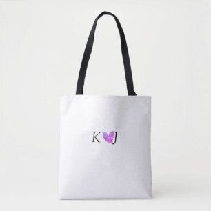 Tote Bag Ajouter une lettre de nom de couple mariage rose c