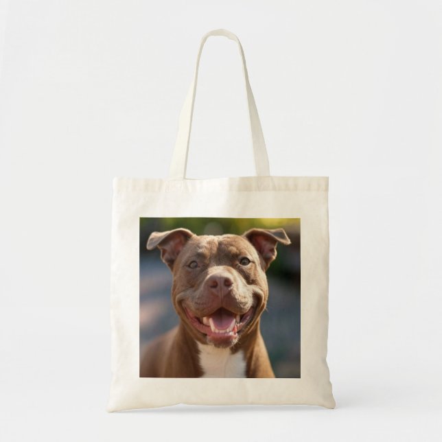 Tote Bag Ajouter une Personnaliser photo Pit Bull (Devant)