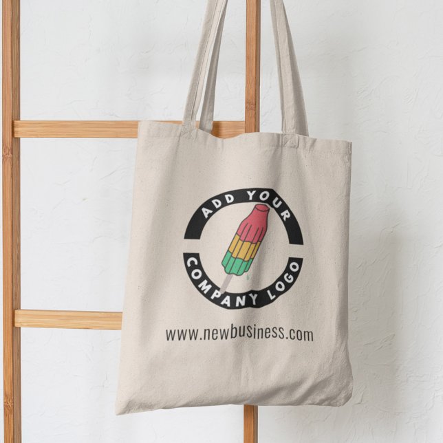 Tote Bag Ajouter votre entreprise Logo Adresse du site Web  (Créateur téléchargé)