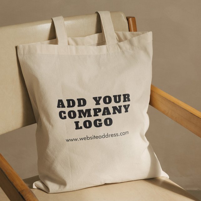 Tote Bag Ajouter votre logo d'entreprise Nouveau employé pe (Elegant Simple Custom Business Logo Company Swag Tote Bag)