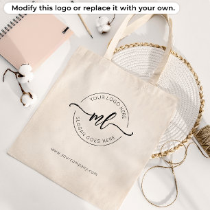 Tote Bag Ajouter Votre Logo Élégant Monogramme Initiales Ma