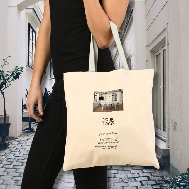 Tote Bag Ajouter votre logo personnalisé Texte de société p (Créateur téléchargé)