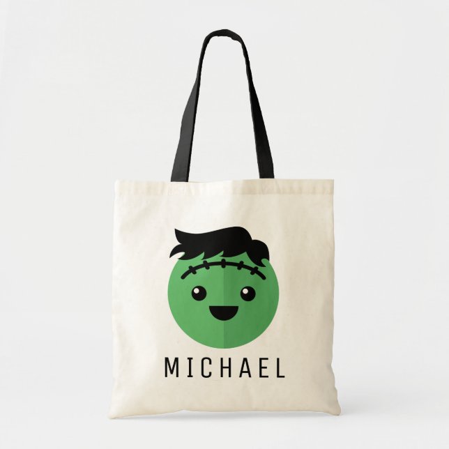 Tote Bag Ajouter votre nom | Cute Frankenstein (Devant)