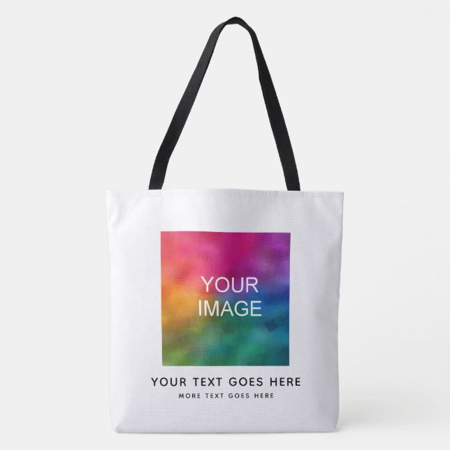 Tote Bag Ajouter Votre Nom De Texte Image Photo Logo Ici (Devant)