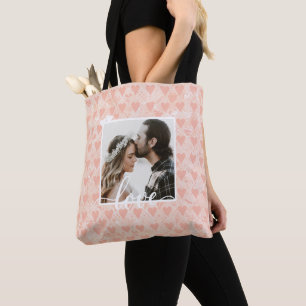 Tote Bag Ajouter votre propre photo personnalisée Coeurs d