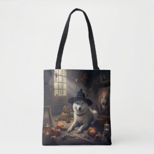 Tote Bag Akita Citrouilles Halloween effroi