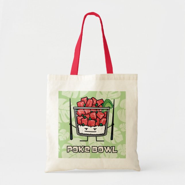 Tote Bag Aku de baguettes de salade de poisson cru d'Hawaï (Devant)