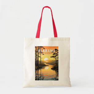 Tote Bag Alabama Travel Art Vintage