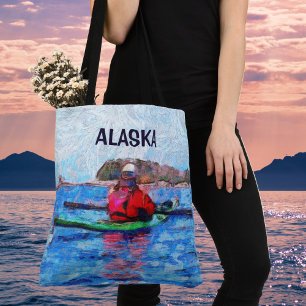 Tote Bag Alaska Barenoff Islands Kayaking Painty